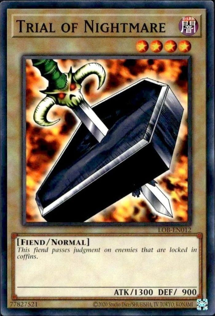 2023 Yu-Gi-Oh Legend of Blue Eyes White Dragon Trial of Nightmare #LOB-EN012 trading card