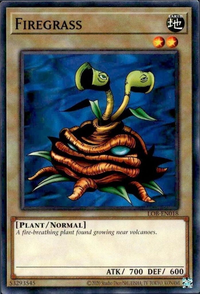 2023 Yu-Gi-Oh Legend of Blue Eyes White Dragon Firegrass #LOB-EN018 trading card
