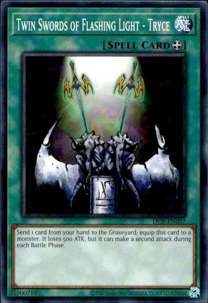2023 Yu-Gi-Oh Dark Crisis Twin Swords of Flashing Light - Tryce #DCR-EN037 trading card