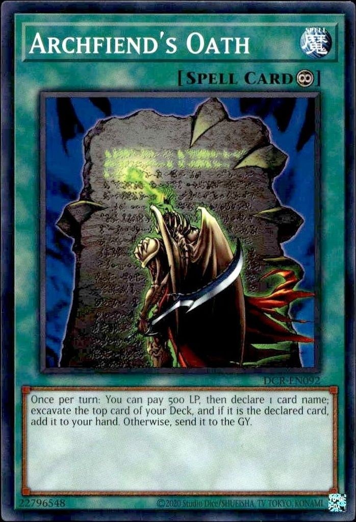 2023 Yu-Gi-Oh! Dark Crisis Archfiend's Oath #DCR-EN092 trading card