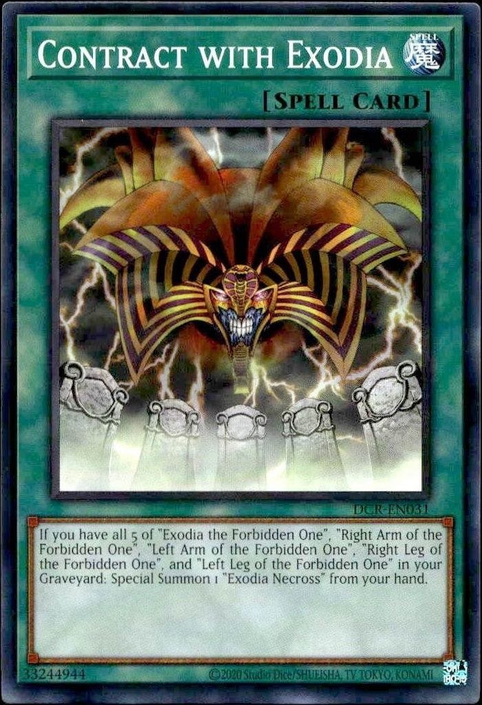 2023 Yu-Gi-Oh Dark Crisis Contract with Exodia #DCR-EN031 trading card