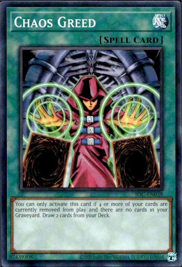2023 Yu-Gi-Oh Invasion of Chaos Chaos Greed #IOC-EN038 trading card