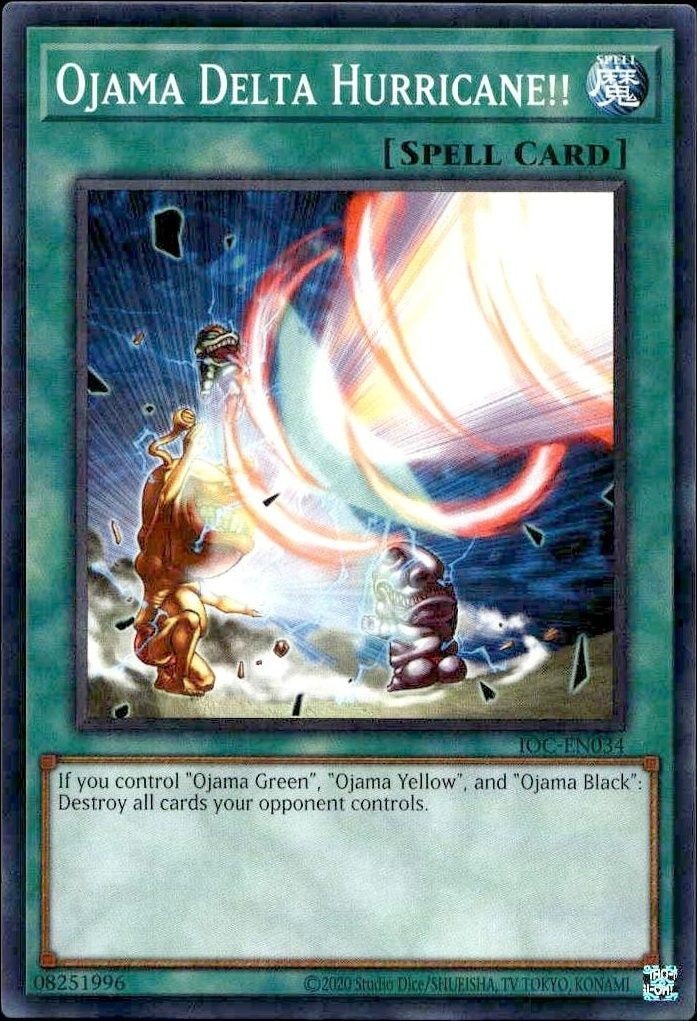 2023 Yu-Gi-Oh Invasion of Chaos Ojama Delta Hurricane!! #IOC-EN034 trading card