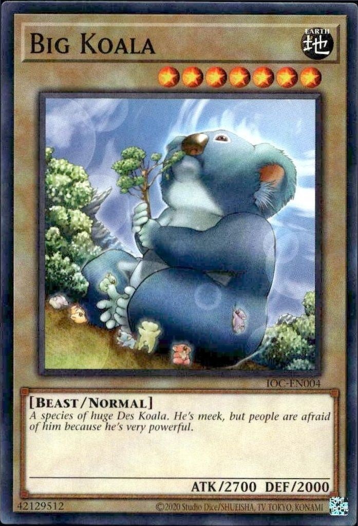 2023 Yu-Gi-Oh Invasion of Chaos Big Koala #IOC-EN004 trading card