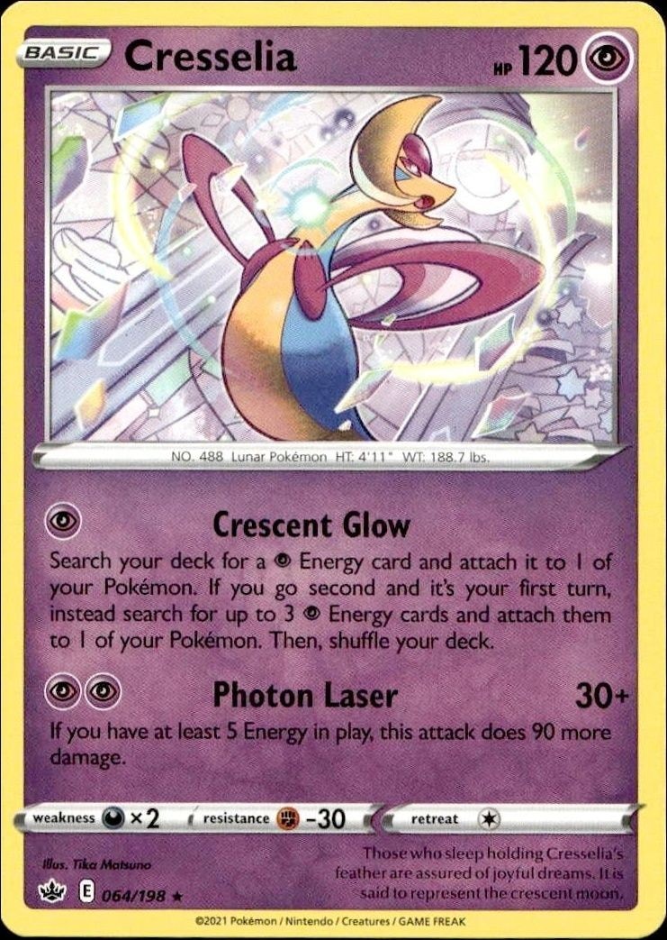 2021 Pokémon Chilling Reign Cresselia #064/198 Pokémon card front
