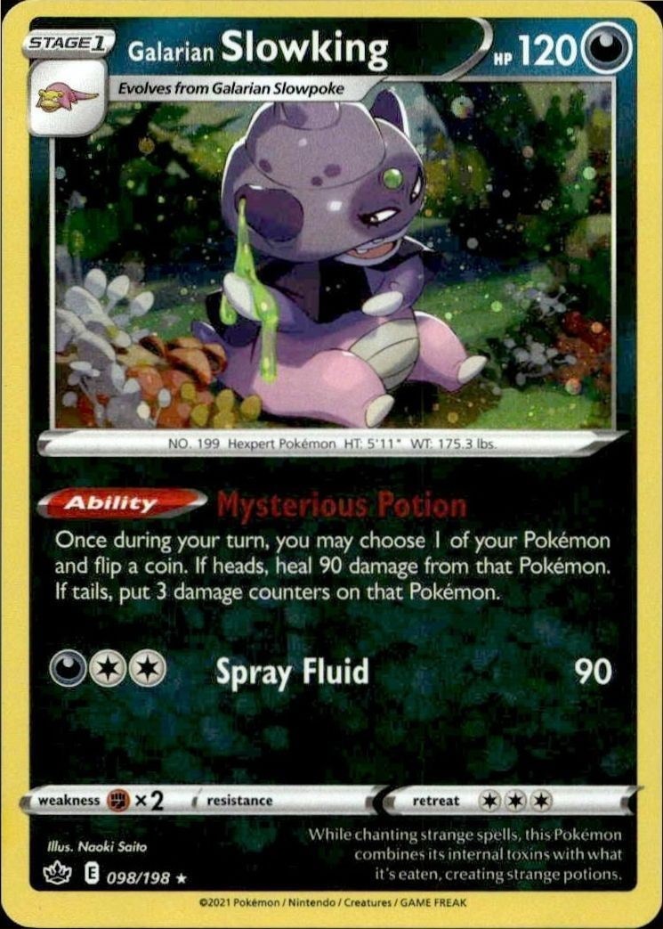 2021 Pokémon Chilling Reign Galarian Slowking #098/198 trading card