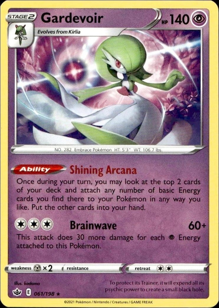 2021 Pokémon Chilling Reign Gardevoir #061/198 Pokémon card front