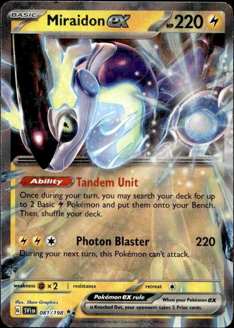 2023 Pokémon Scarlet & Violet Miraidon ex #081/198 trading card
