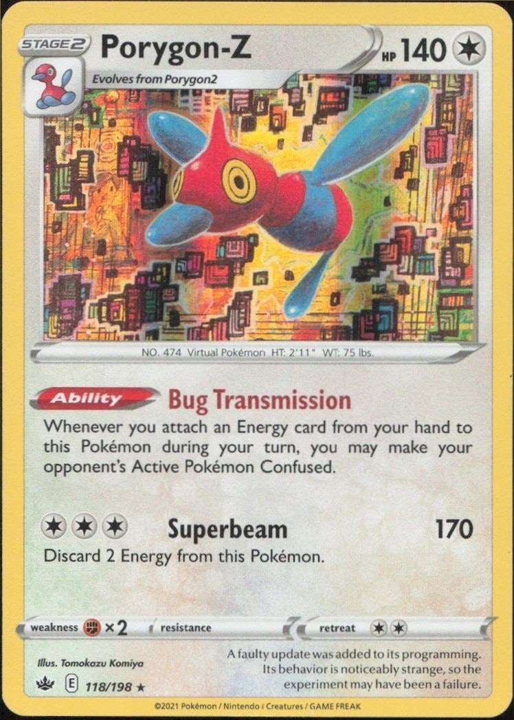 2021 Pokémon Chilling Reign Porygon-Z #118/198 trading card