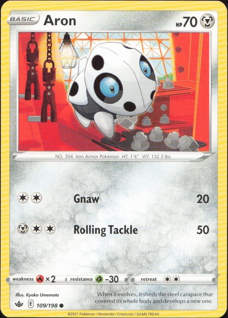2021 Pokémon Chilling Reign Aron #109/198 trading card