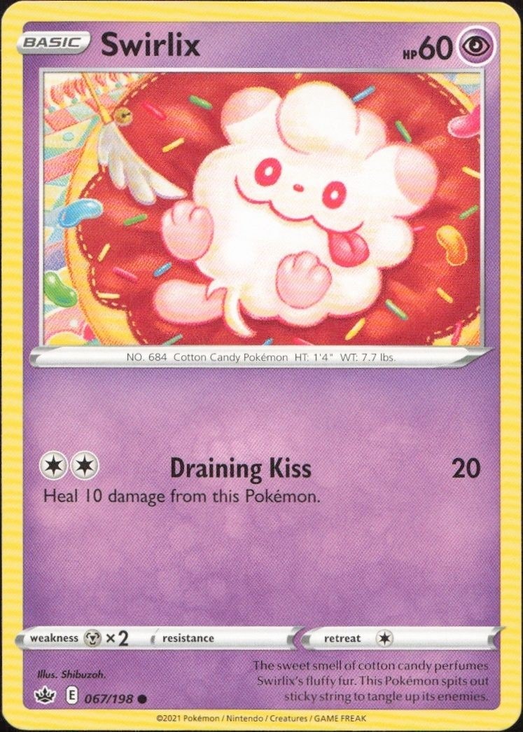 2021 Pokémon Chilling Reign Swirlix #067/198 Pokémon card front