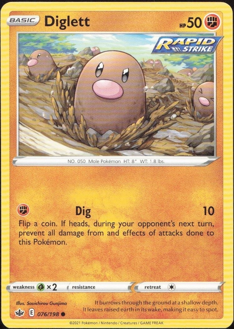 2021 Pokémon Chilling Reign Diglett #076/198 trading card