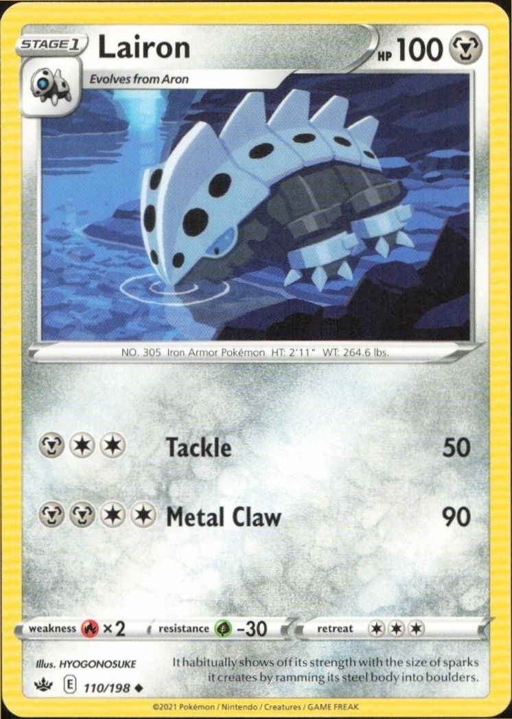2021 Pokémon Chilling Reign Lairon #110/198 trading card