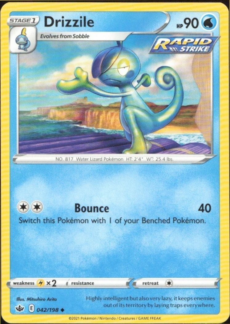 2021 Pokémon Chilling Reign Drizzile #042/198 Pokémon card front