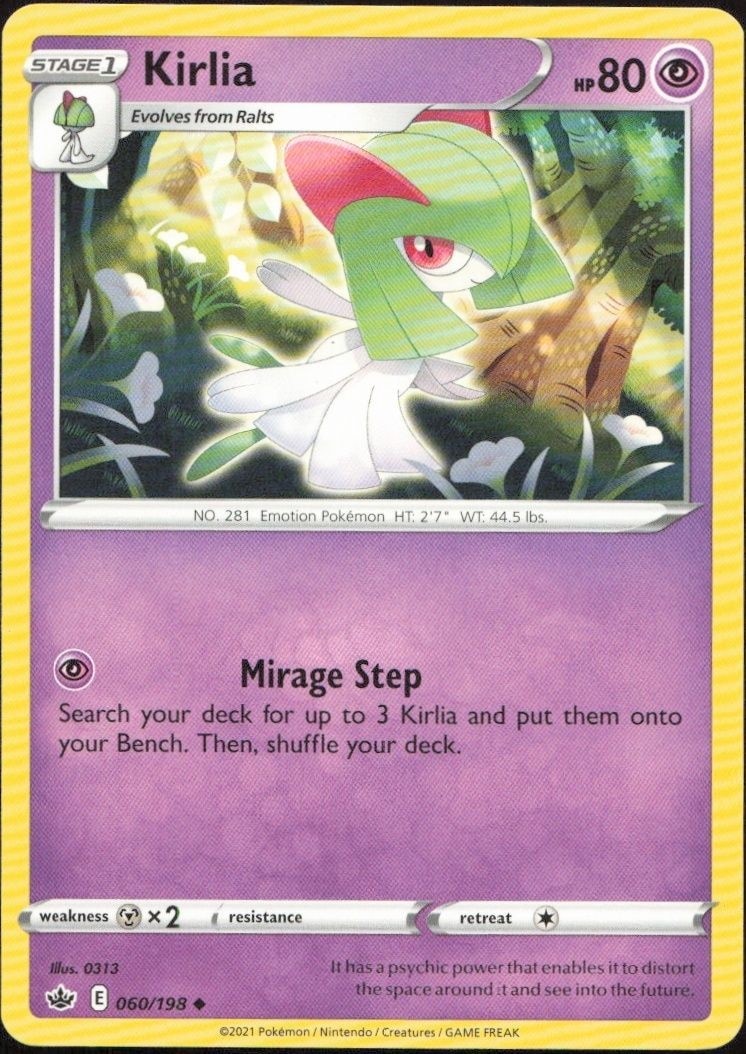2021 Pokémon Chilling Reign Kirlia #060/198 Pokémon card front
