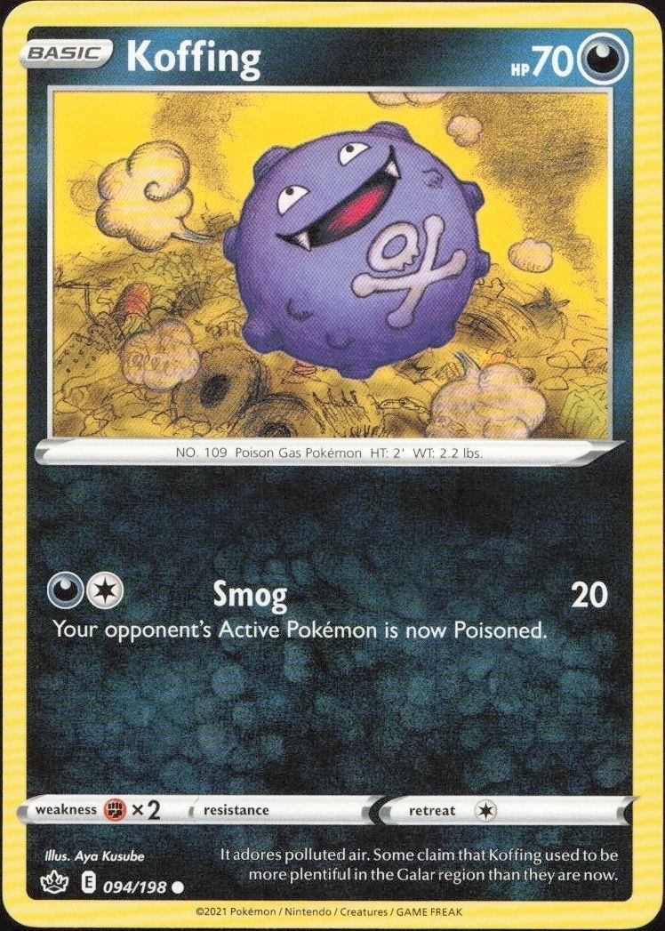 2021 Pokémon Chilling Reign Koffing #094/198 trading card
