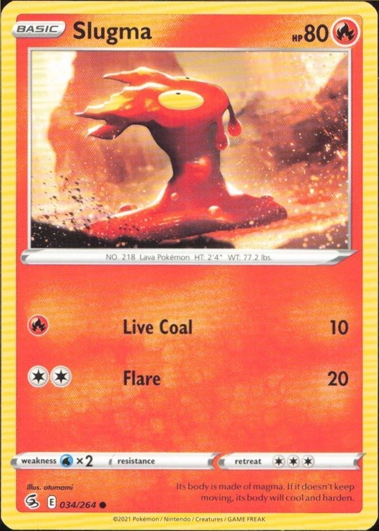 2021 Pokémon Fusion Strike Slugma #034/264 Pokémon card front
