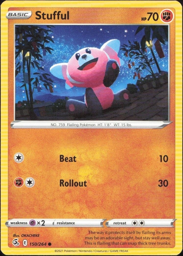 2021 Pokémon Fusion Strike Stufful #150/264 Pokémon card front