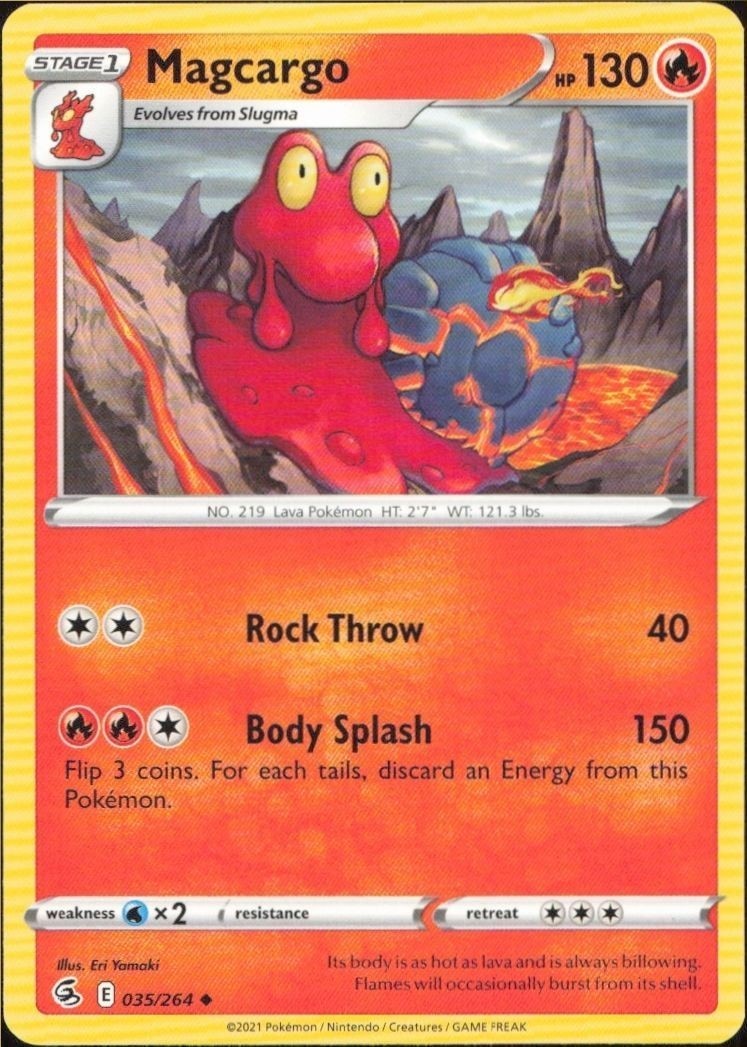 2021 Pokémon Fusion Strike Magcargo #035/264 trading card