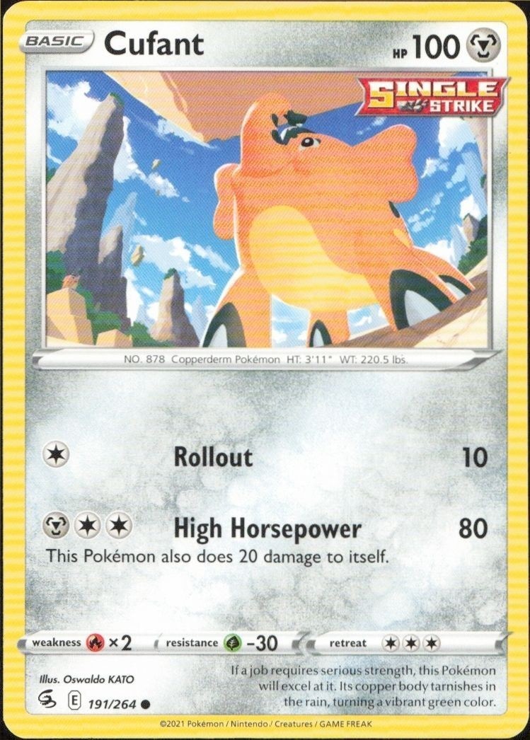 2021 Pokémon Fusion Strike Cufant #191/264 trading card