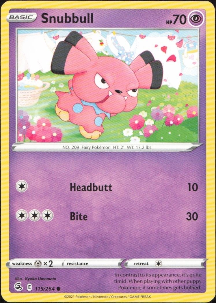 2021 Pokémon Fusion Strike Snubbull #115/264 trading card