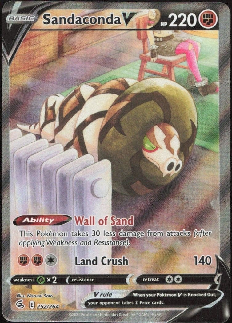 2021 Pokémon Fusion Strike Sandaconda V #252/264 trading card