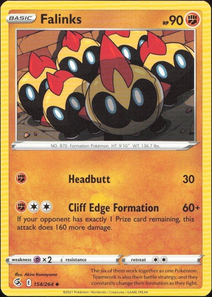2021 Pokémon Fusion Strike Falinks #154/264 Pokémon card front