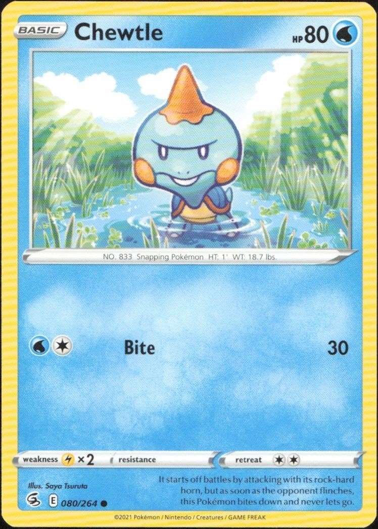2024 Pokémon Sword & Shield Chewtle #060/264 Pokémon card front