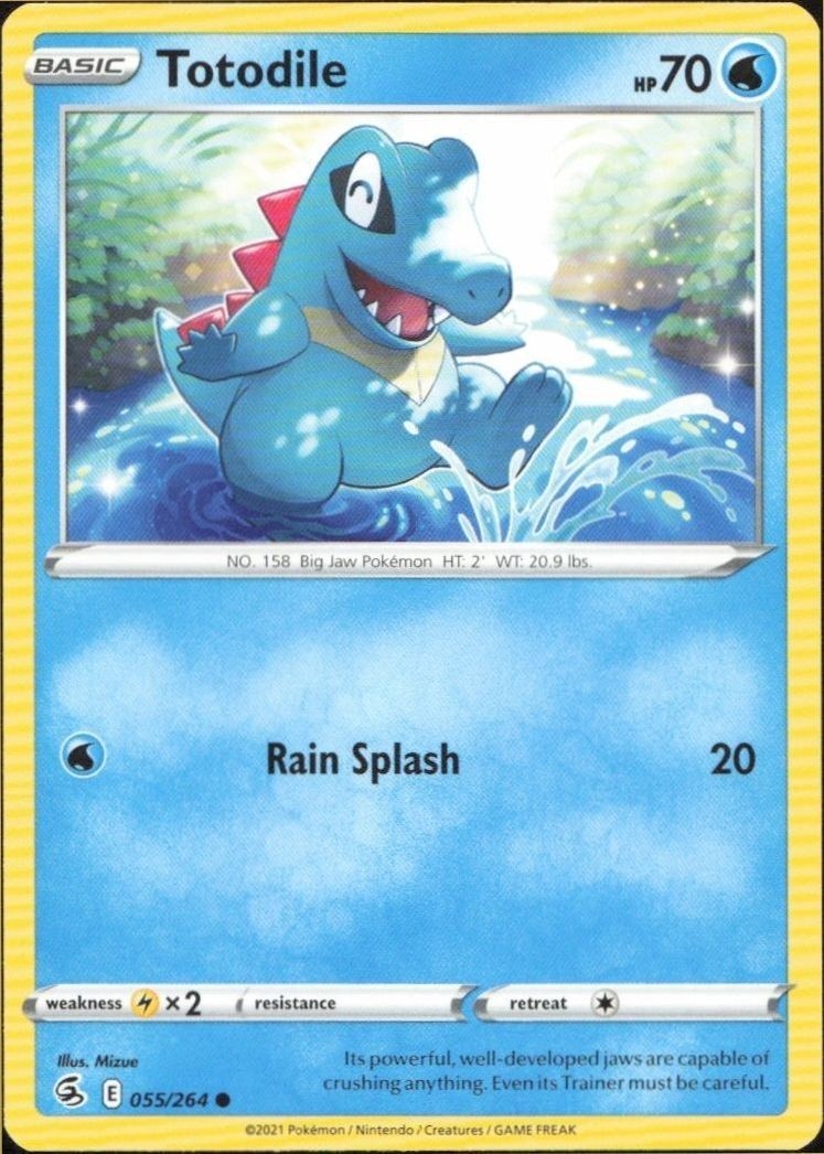 2021 Pokémon Fusion Strike Totodile #055/264 Pokémon card front