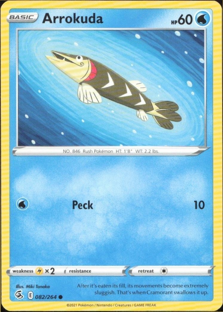 2021 Pokémon Fusion Strike Arrokuda #082/264 trading card