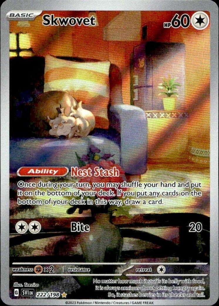 2023 Pokémon Scarlet & Violet Skwovet #222/198 trading card