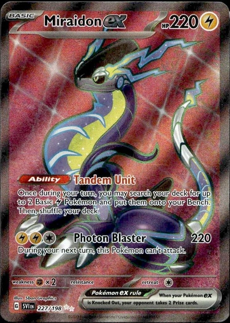 2023 Pokémon Scarlet & Violet Miraidon ex #227/198 trading card