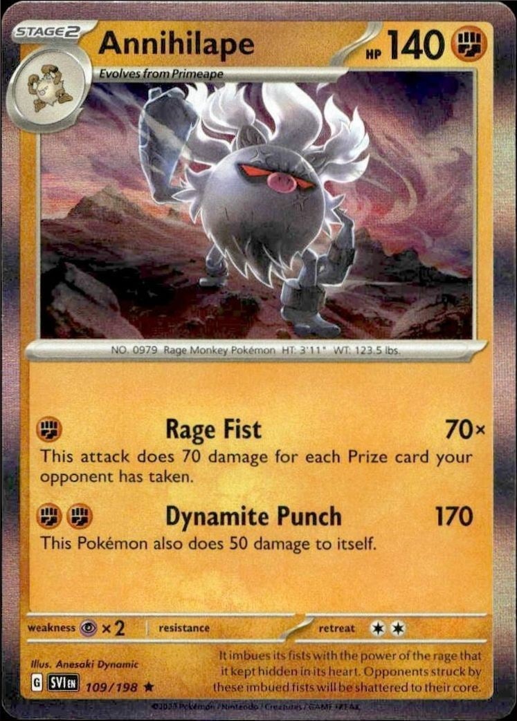 2023 Pokémon Scarlet & Violet Annihilape #109/198 Pokémon card front