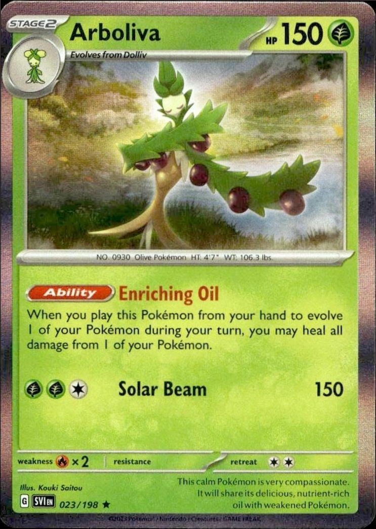 2023 Pokémon Scarlet & Violet Arboliva #023/198 Pokémon card front
