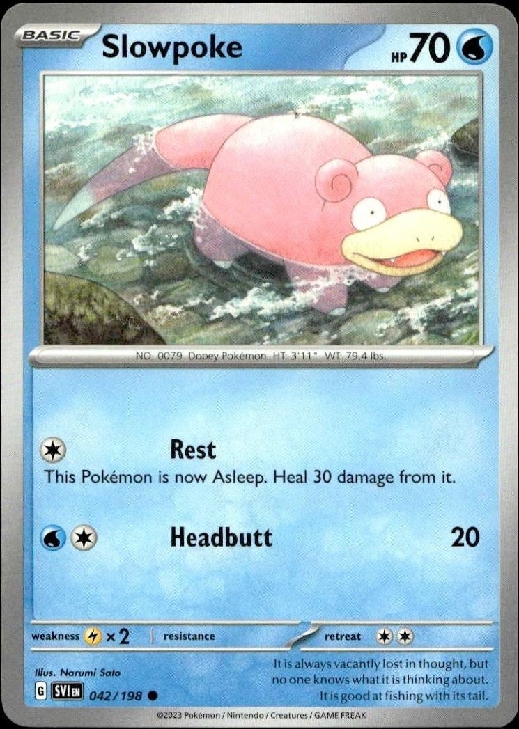 2023 Pokémon Scarlet & Violet Slowpoke #042/198 trading card