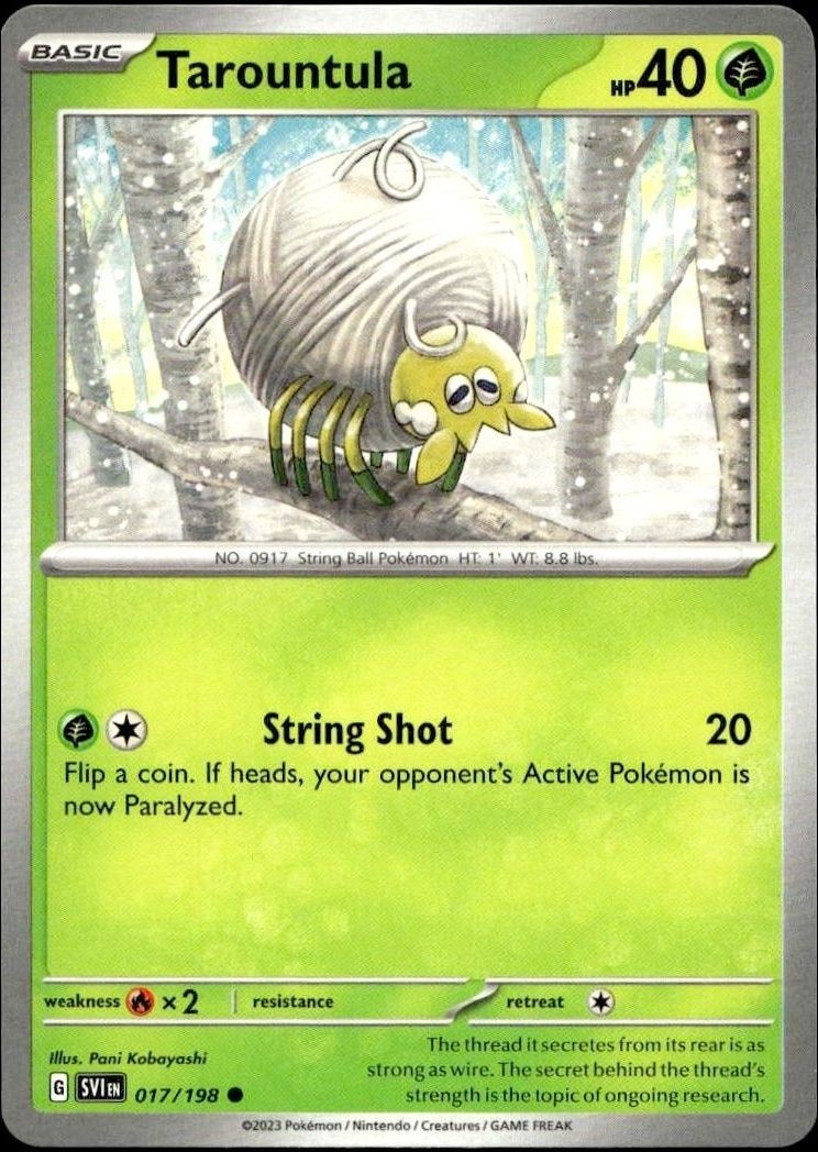 2023 Pokémon Scarlet & Violet Tarountula #017/198 Pokémon card front