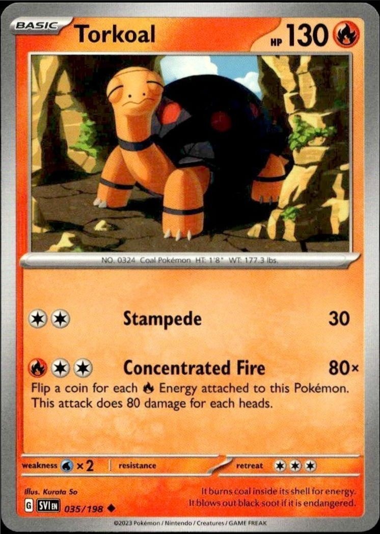 2023 Pokémon Scarlet & Violet Torkoal #035/198 Pokémon card front