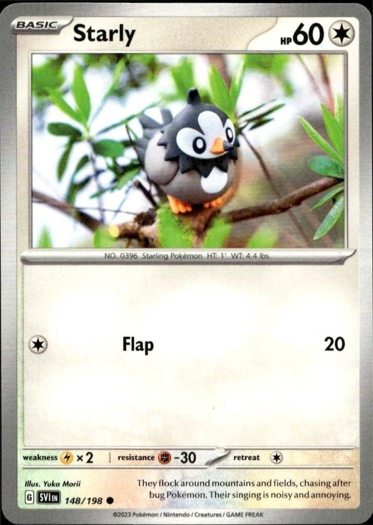 2023 Pokémon Scarlet & Violet Starly #148/198 trading card