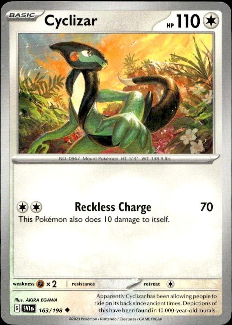 2023 Pokémon Scarlet & Violet Cyclizar #163/198 Pokémon card front