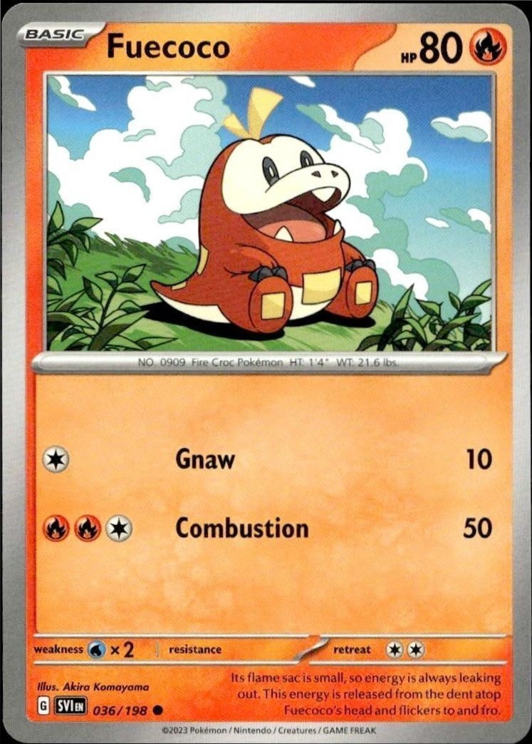 2023 Pokémon Scarlet & Violet Fuecoco #036/198 Pokémon card front