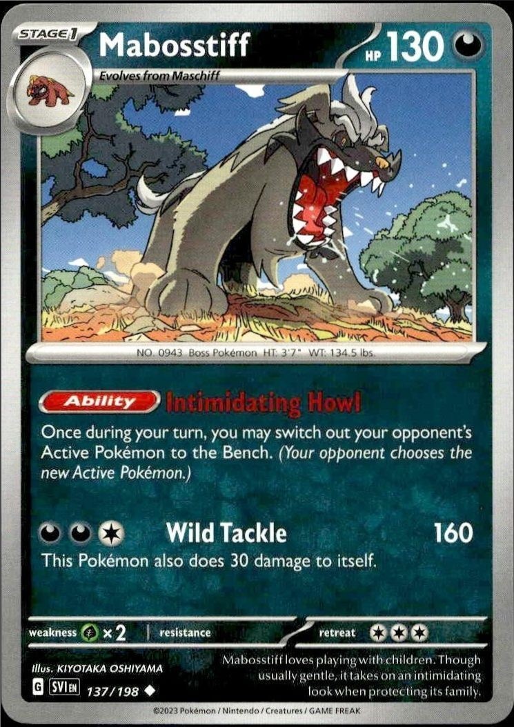 2023 Pokémon Scarlet & Violet Mabosstiff #137/198 Pokémon card front