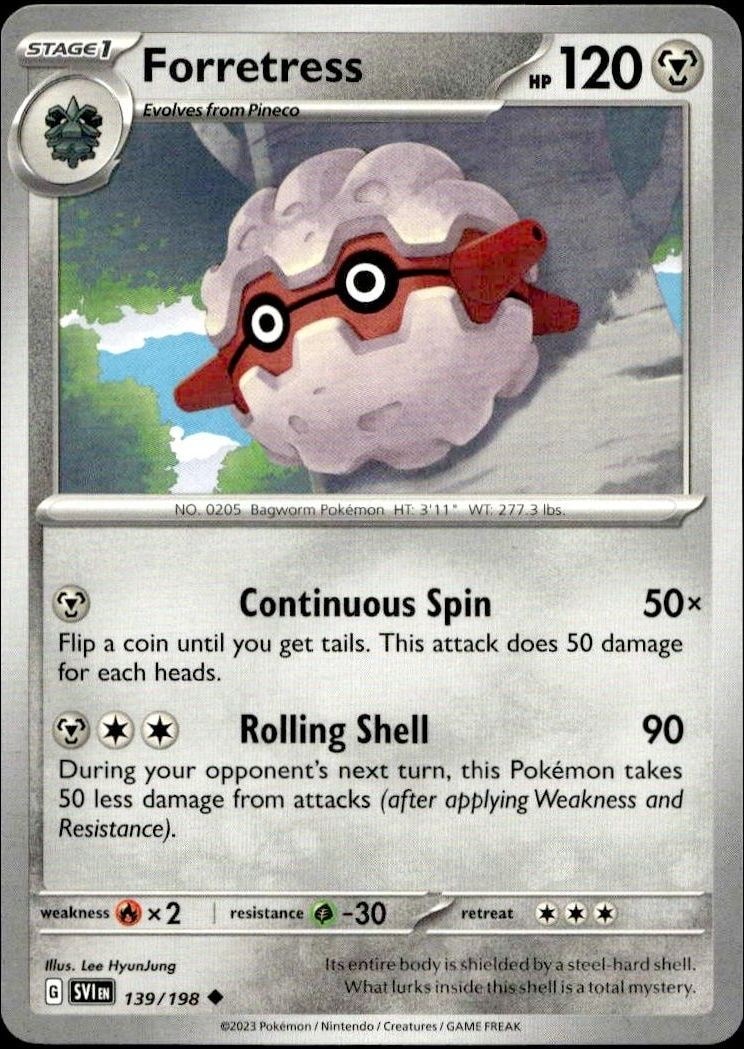 2023 Pokémon Scarlet & Violet Forretress #139/198 trading card