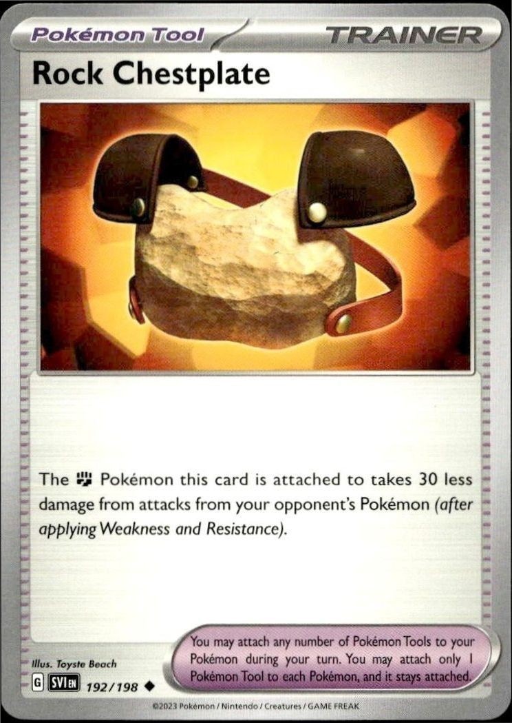 2023 Pokémon Scarlet & Violet Rock Chestplate #192/198 Pokémon card front