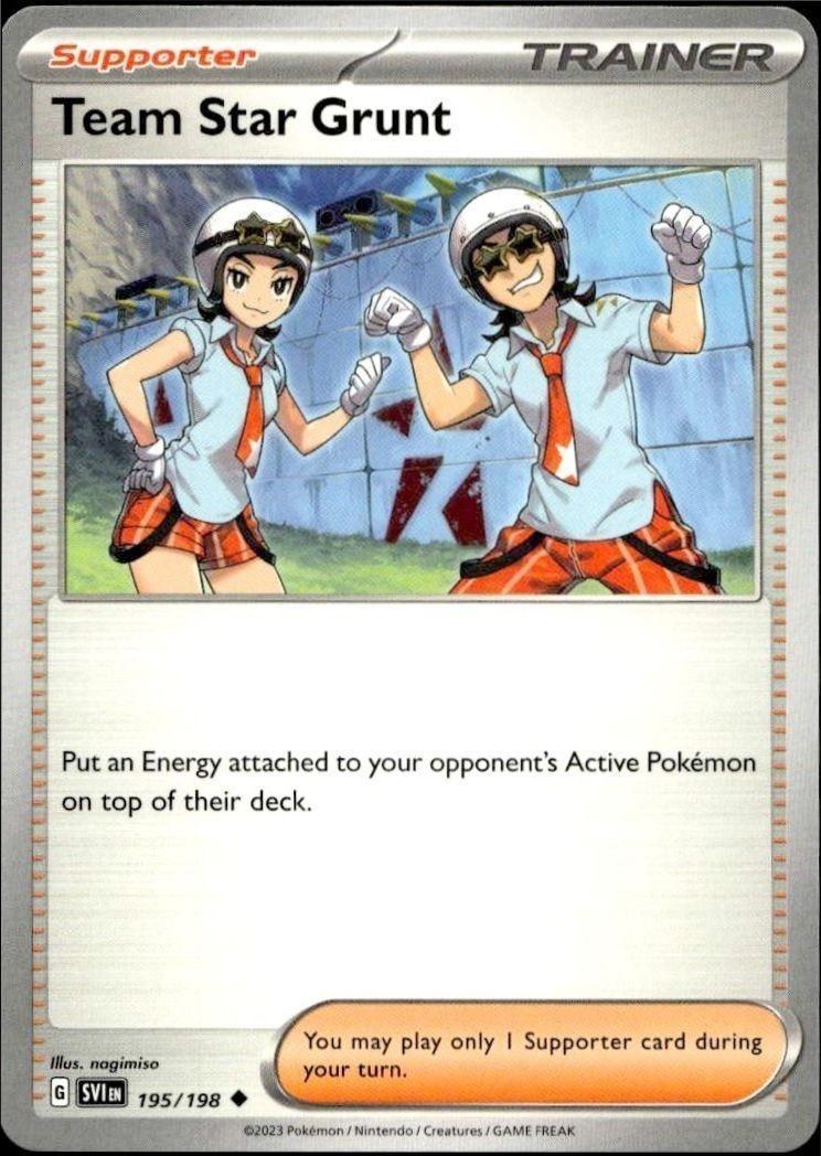 2023 Pokémon Scarlet & Violet Team Star Grunt #195/198 trading card