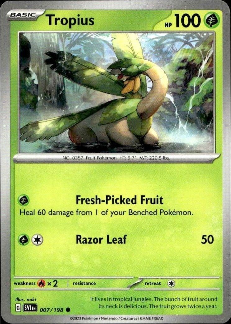 2023 Pokémon Scarlet & Violet Tropius #007/198 trading card