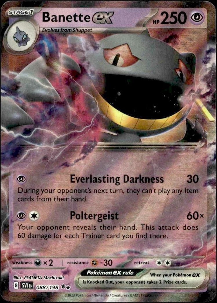 2023 Pokémon Scarlet & Violet Banette ex #088/198 trading card