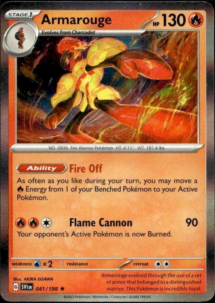 2023 Pokémon Scarlet & Violet Armarouge #041/198 Pokémon card front