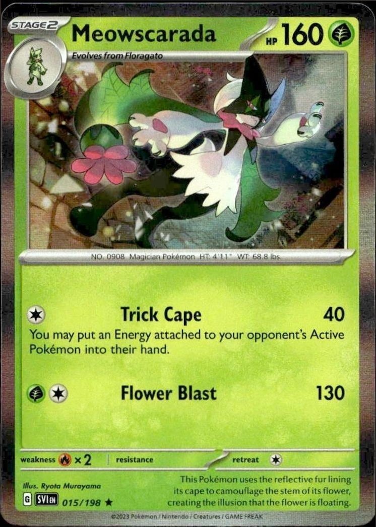 2023 Pokémon Scarlet & Violet Meowscarada #015/198 trading card