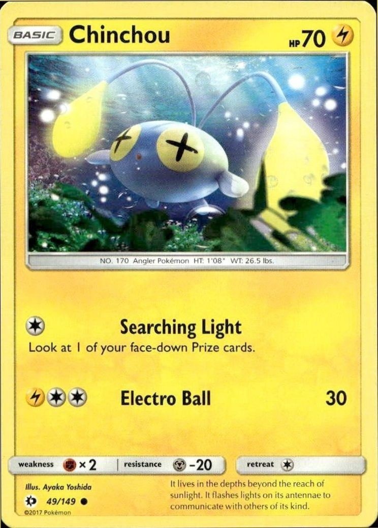 2017 Pokémon Sun & Moon Chinchou #049/149 trading card