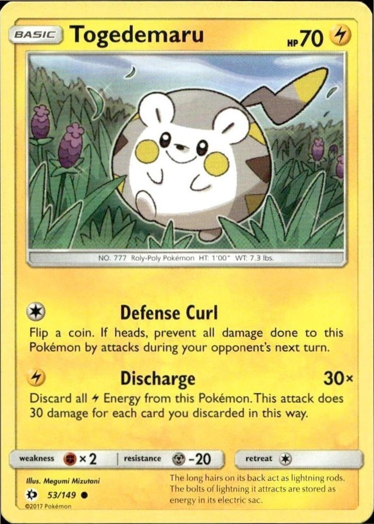 2017 Pokémon Sun & Moon Togedemaru #053/149 trading card